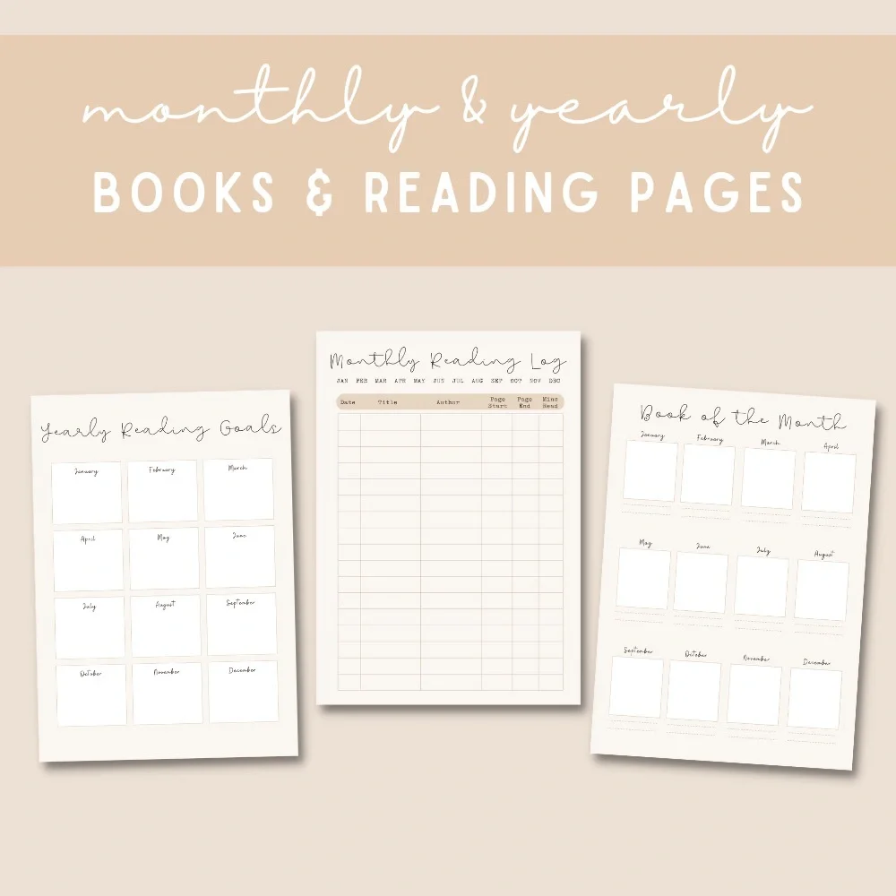 Marble Reading Planner Cover Options